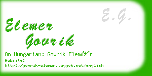 elemer govrik business card